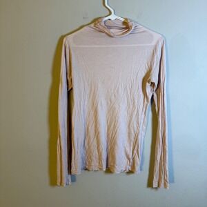 Velvet by Graham & Spencer Womens Blush Pink Cotton Turtleneck Top Size M
